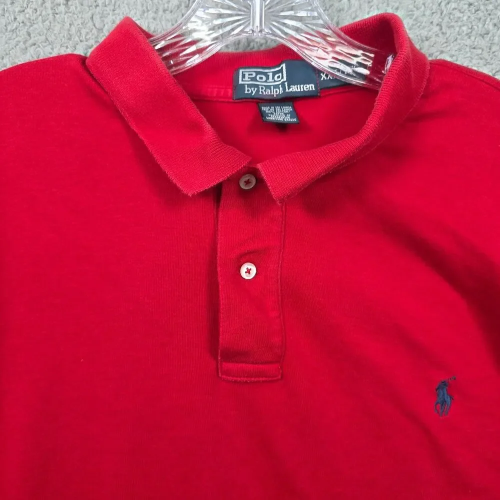 Polo Ralph Lauren Men's  Red Short Sleeve Cotton Polo Shirt Size 2XL